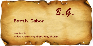 Barth Gábor névjegykártya