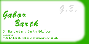 gabor barth business card